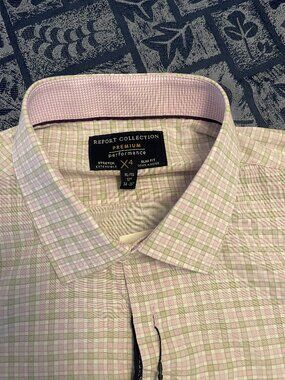 Report Collection X4 Performance Dress Shirt | NWT Slim Fit XL Lavender Check
